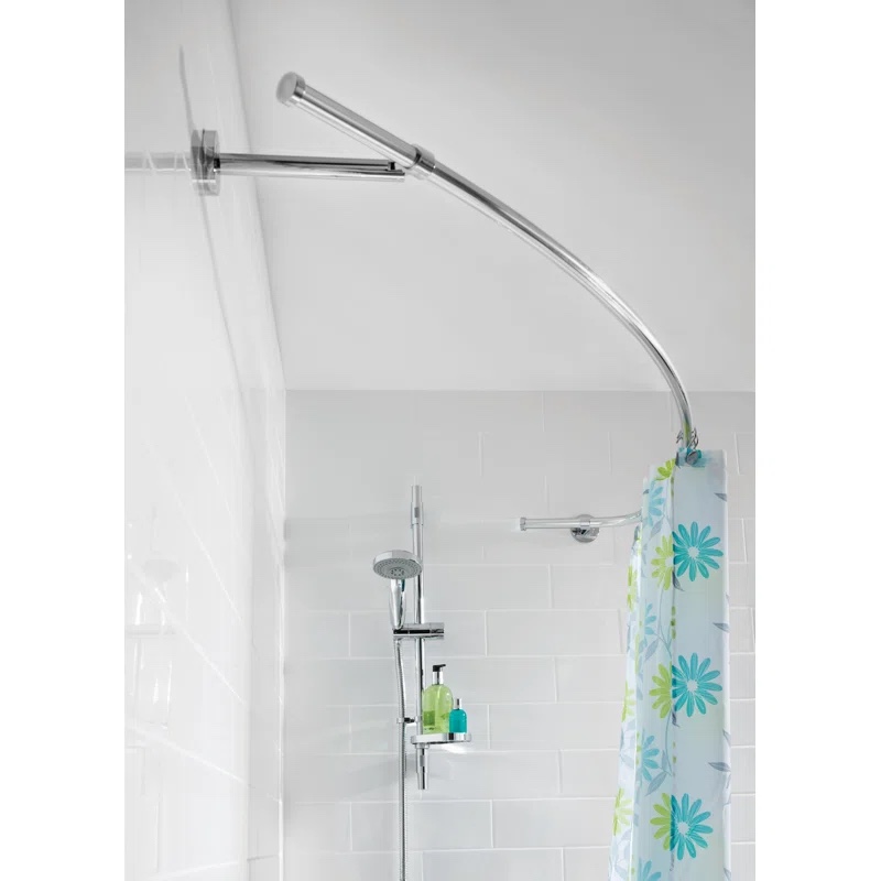 Adjustable Curved Fixed Shower Curtain Rod