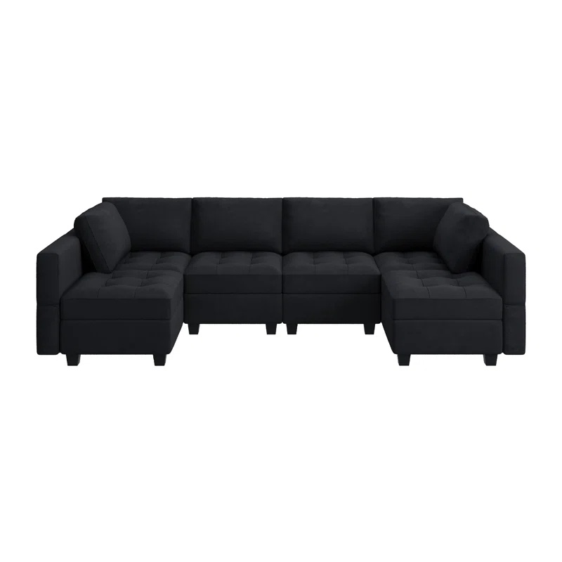 ( incomplete box b ) Modular U-shaped Sectional Couch with Storage Seat