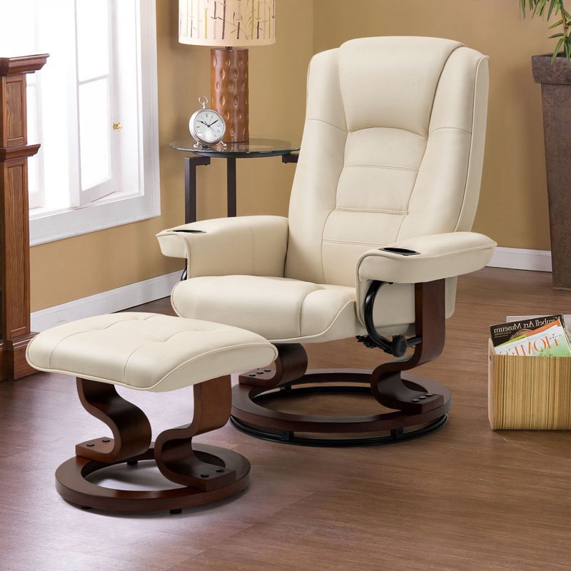 Leather Heated Massage Recliner Chair with Ottoman