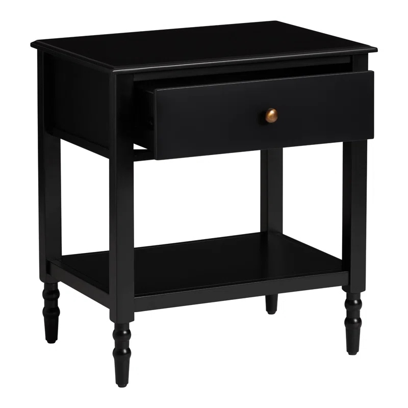 Angeletta One Drawer Solid Wood Nightstand