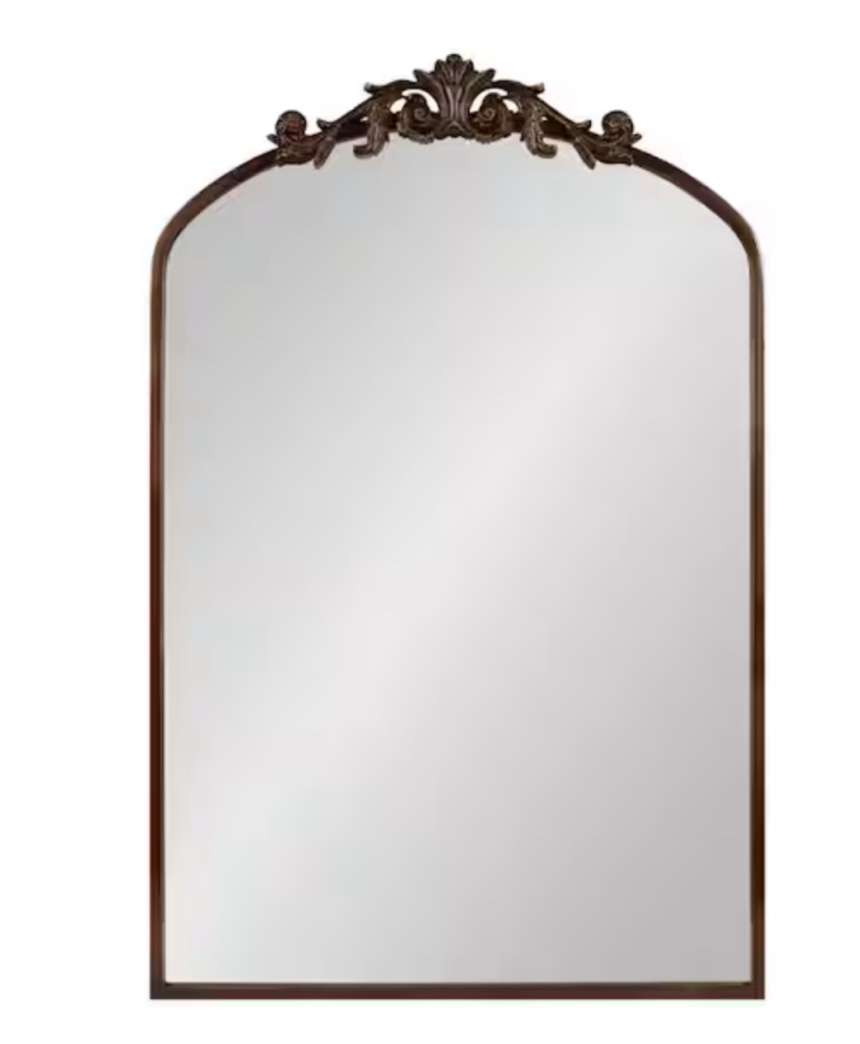 Arendahl 24.00 in. W x 36.00 in. H Arch Metal Bronze Framed Traditional Wall Mirror
