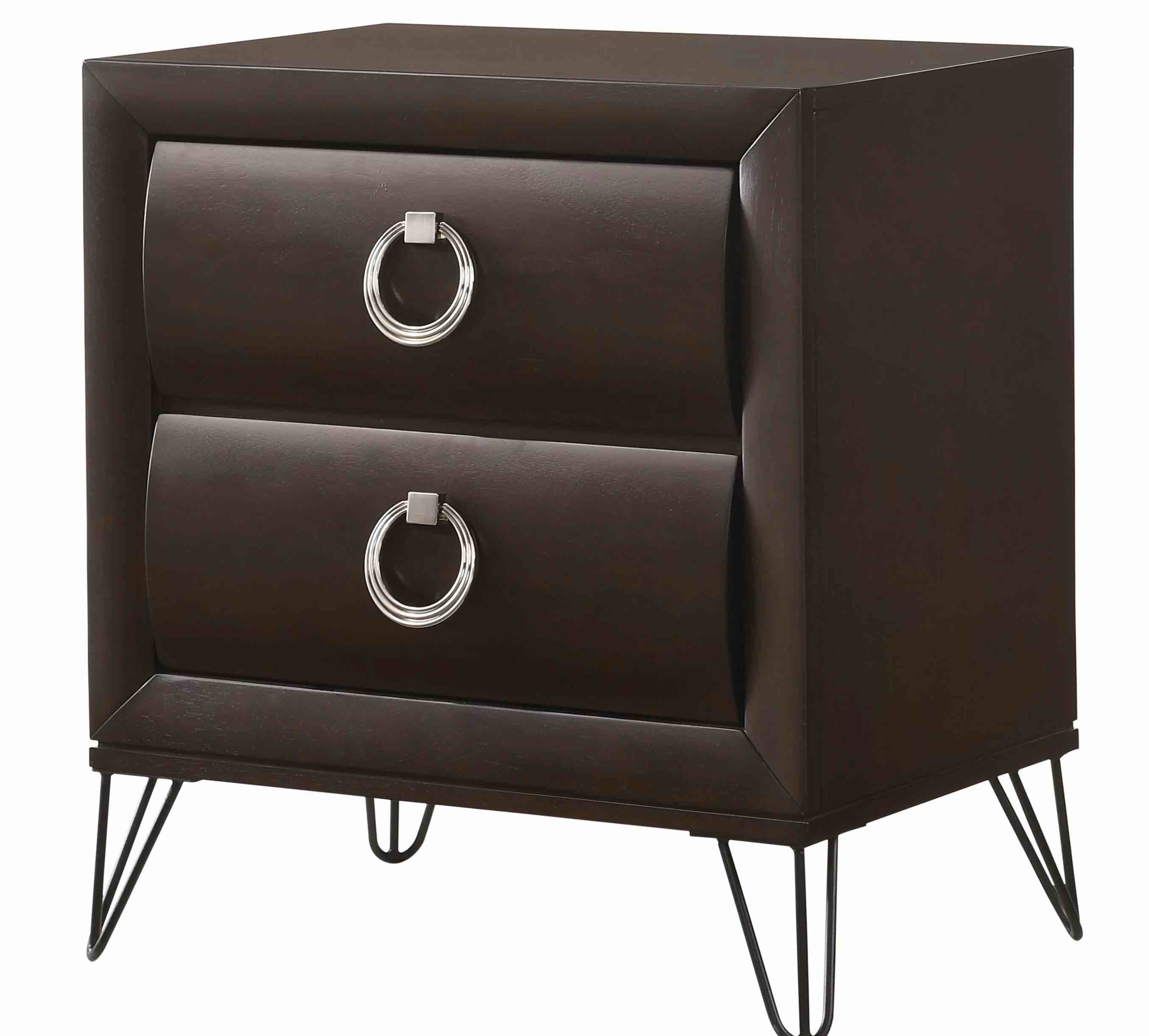 Lepore 2 - Drawer Nightstand in Dark Mahogany