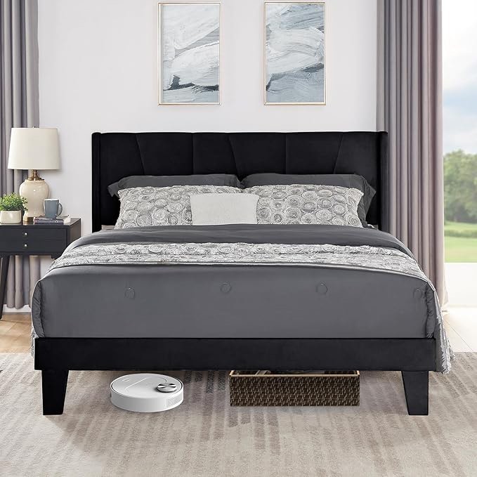 Sunizona Upholstered Bed-QB-BLACK