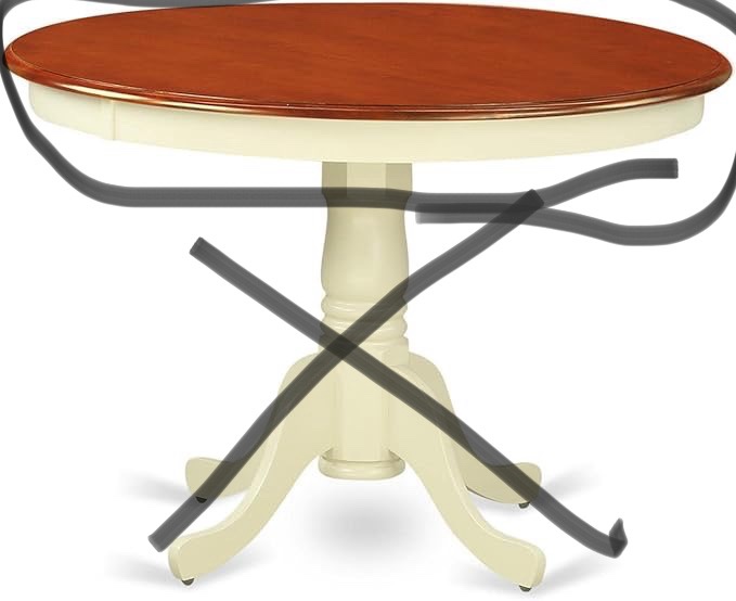 (Incomplete) Eston 42" Pedestal Dining Table Box 2 of 2