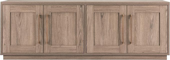 Henn&Hart Tillman Rectangular TV Stand for TV's up to 80", 68" Wide, Antiqued Gray Oak
