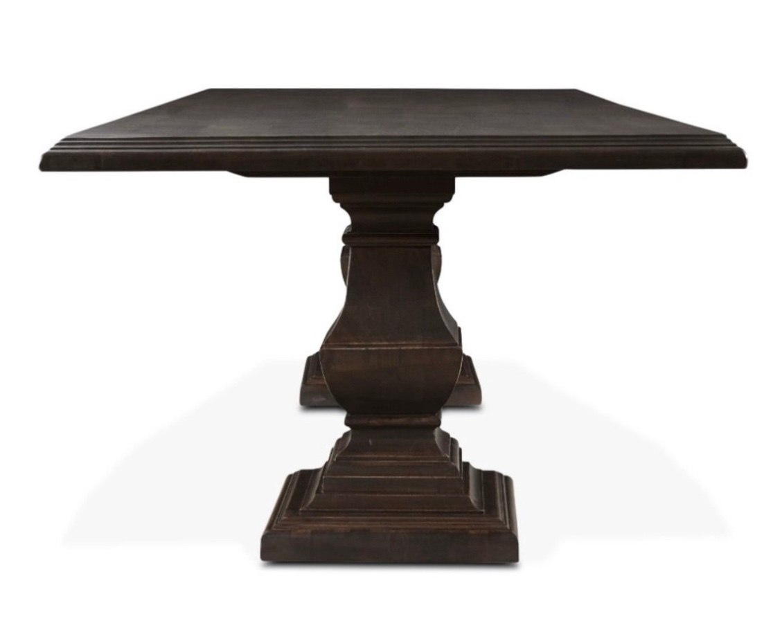 (incomplete)Nimes 120" Solid Wood Dining Table in Antique Brown