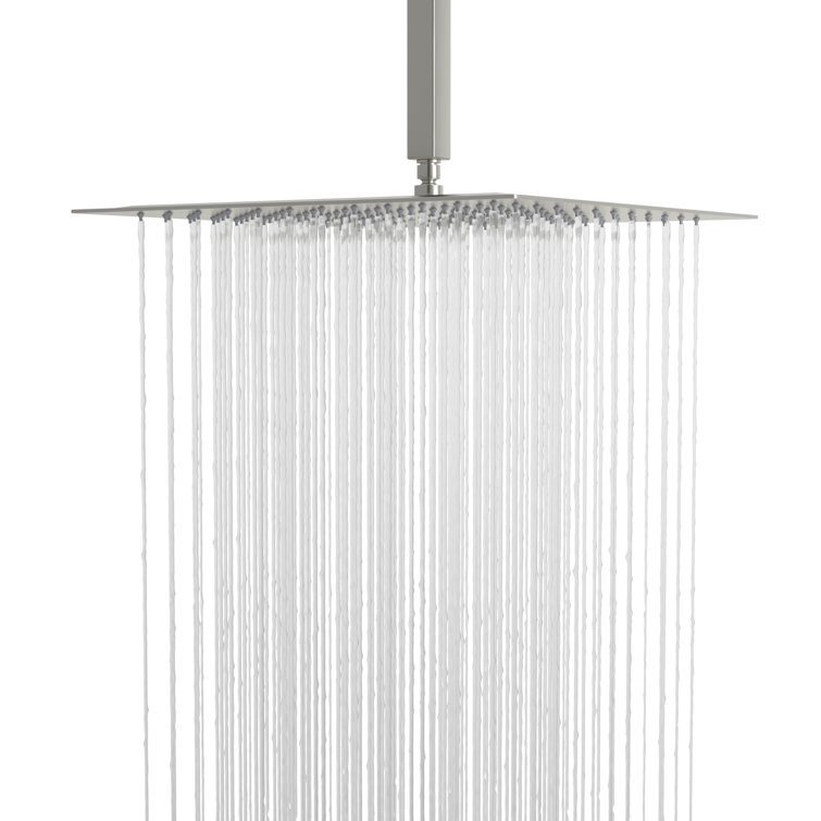 16" Ceiling Mount Ultra Thin Rainfall Shower Head 2.5 GPM Square Overhead Shower