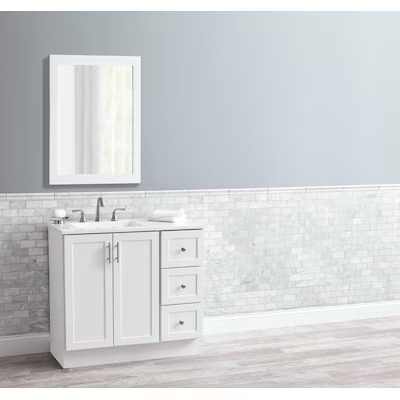 Style Selections Davies 36-in White Single Sink Bathroom Vanity with White Cultured Marble