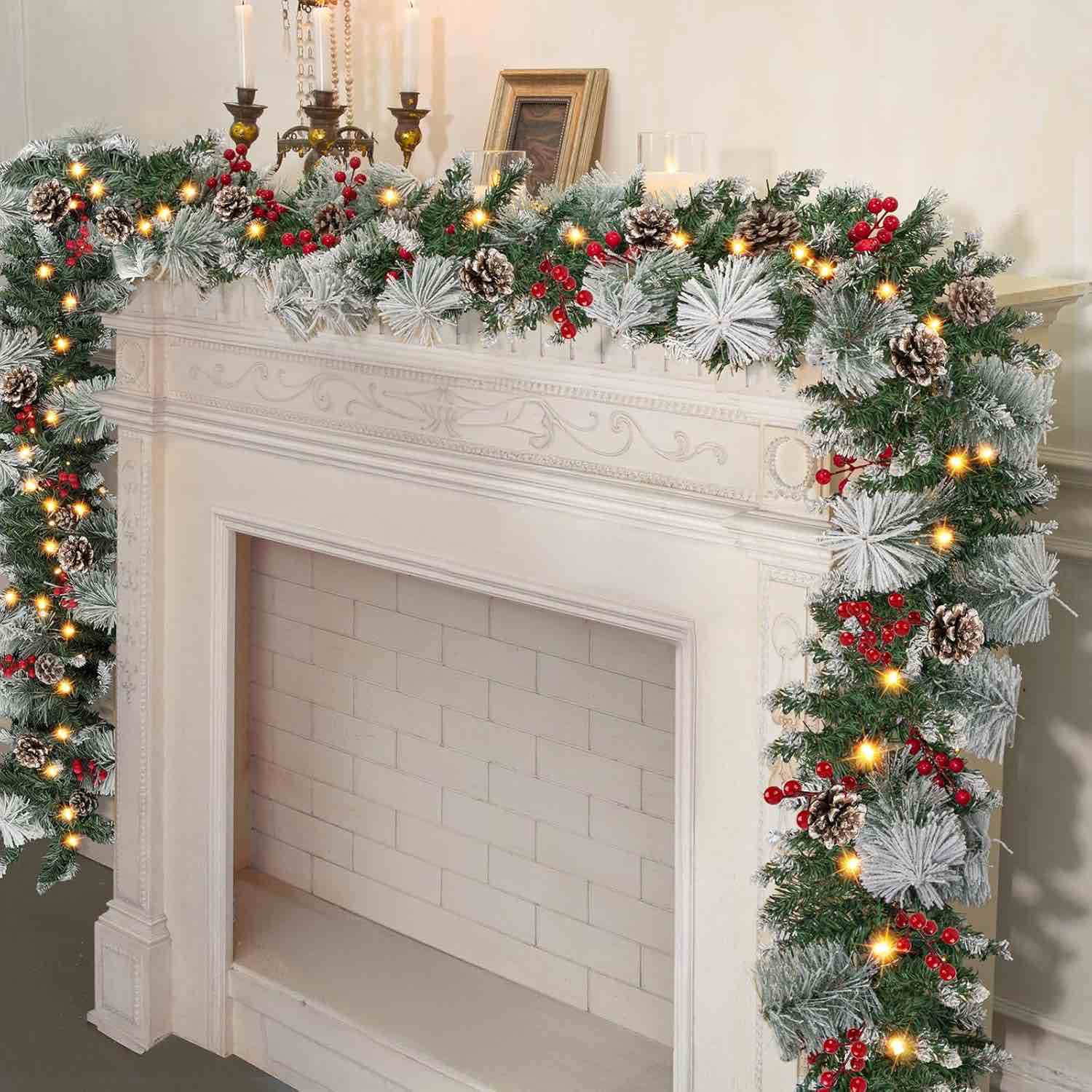 9ft. Wintry Berry Garland with Clear Lights