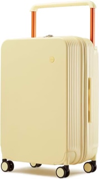 mixi Large Capacity Expandable Luggage Suitcases With Spinner Wheels,Upgrade Wide Handle PC Hardshell Rolling Travel Suitcase with TSA Lock, Checked-Medium 24-Inch, Lark Yellow Lark Yellow 24-inch Expandable