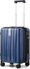 Hanke 20 Inch Carry On Luggage 22x14x9 Airline Approved Lightweight PC Hard Shell Suitcases with Wheels Tsa Luggage Rolling Suitcase Travel Luggage Bag for Weekender(Dark Blue)