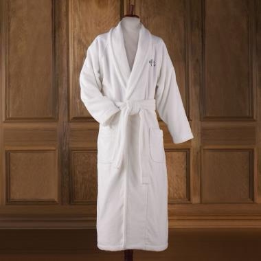 The Monogrammed Hammacher Schlemmer Genuine Turkish Cotton Luxury Bathrobe (White)