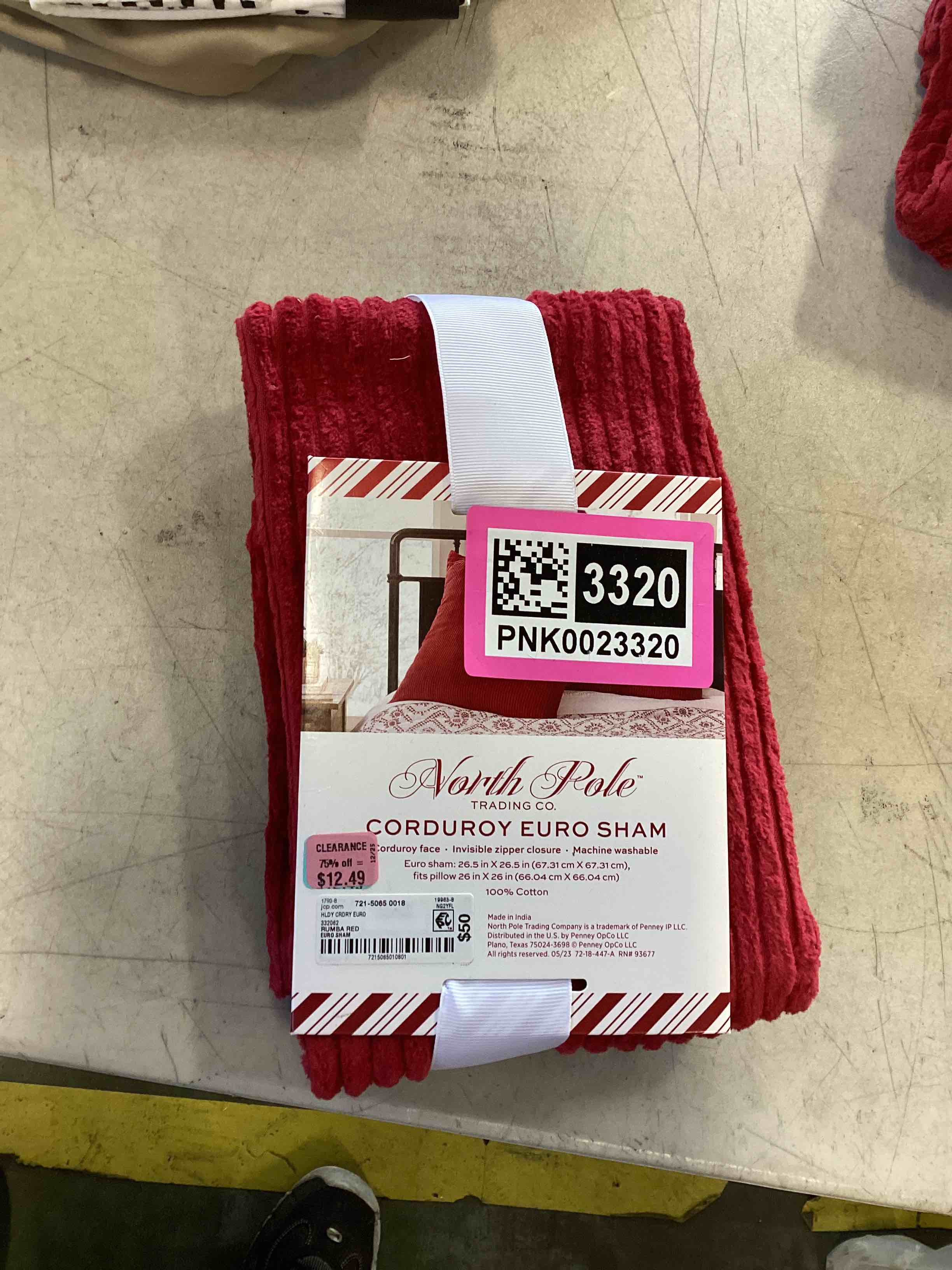 North Pole Trading Co. Holiday Corduroy Euro Sham