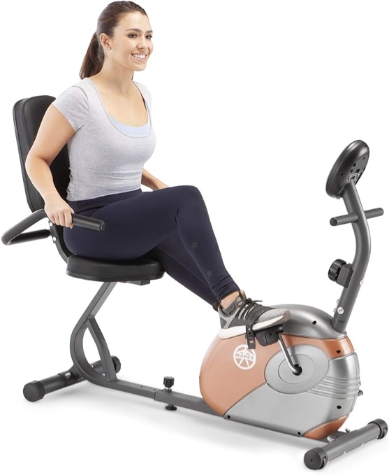 Ma Marcy Home Fitness - Bicicleta de ejercicio personal con resistencia magnética ajustable para entrenamiento cardiovascular y entrenamiento de ciclismo