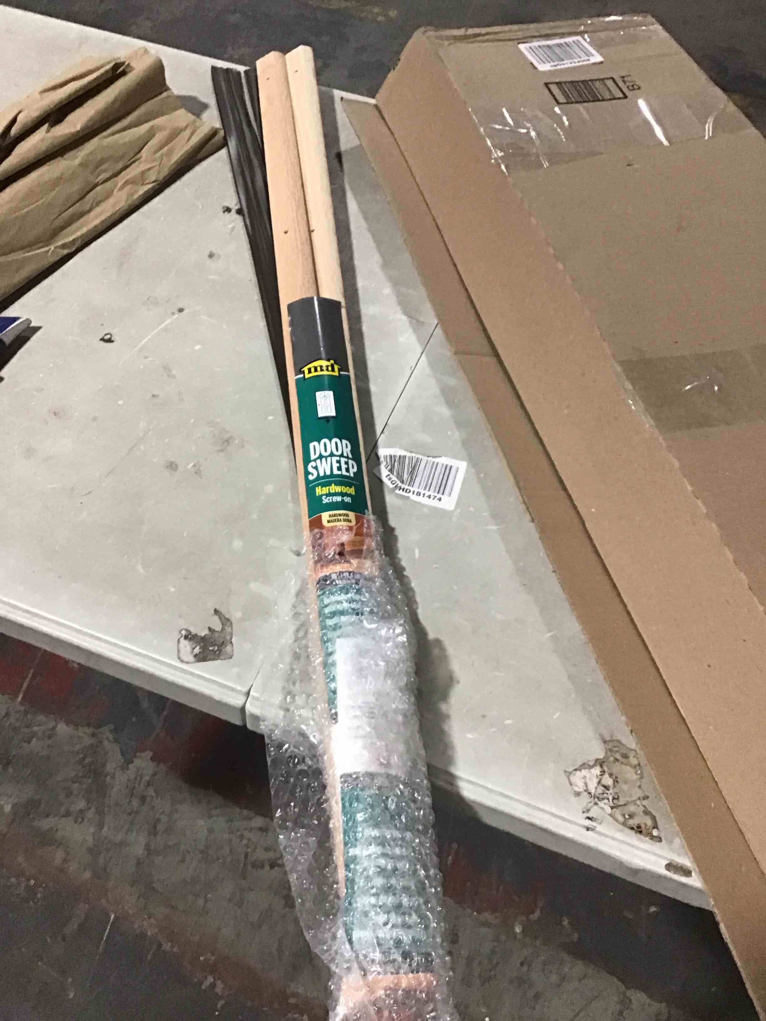 md hardwood door sweep screw on