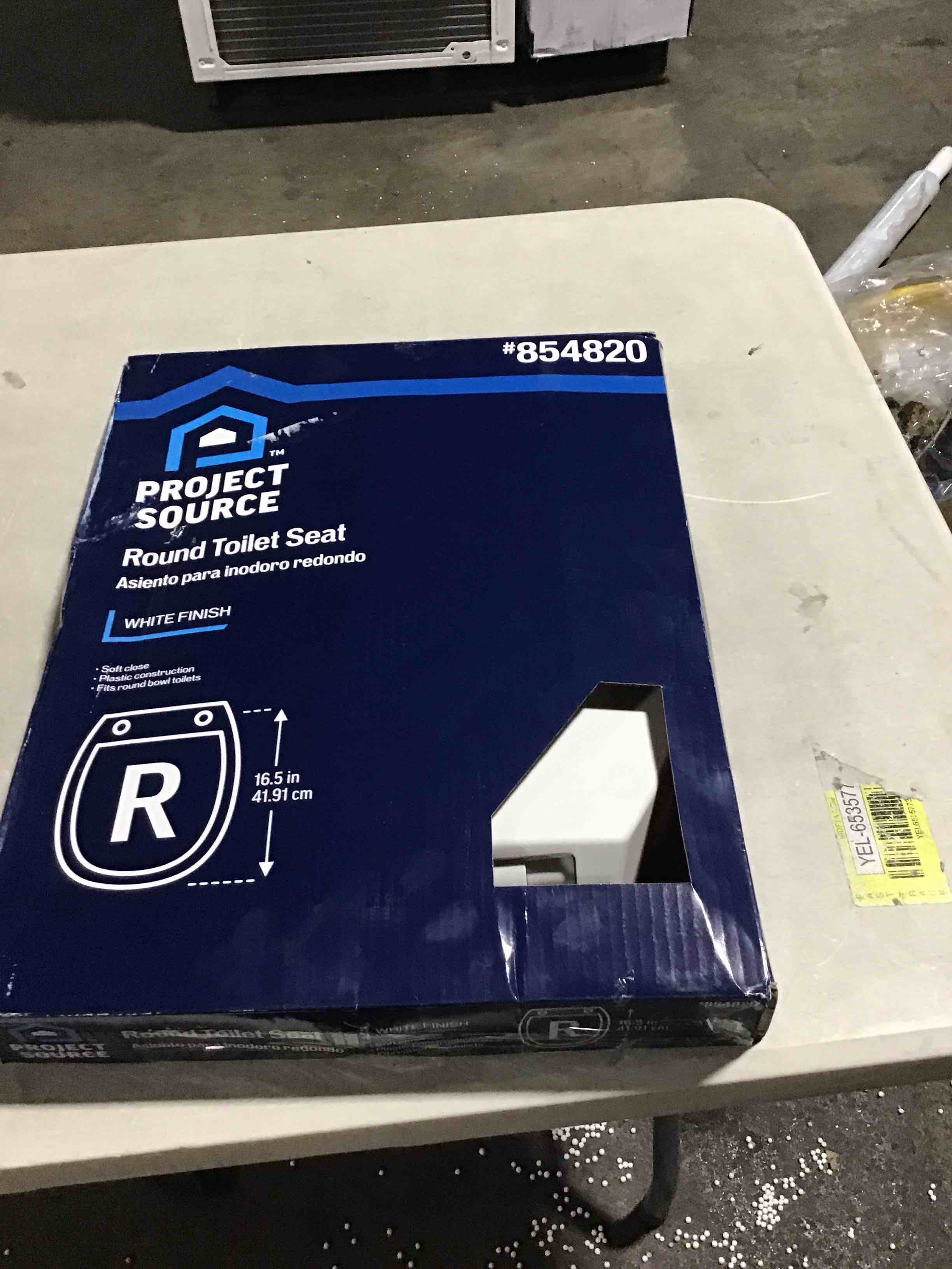 Project Source Plastic White Round Soft Close Toilet Seat