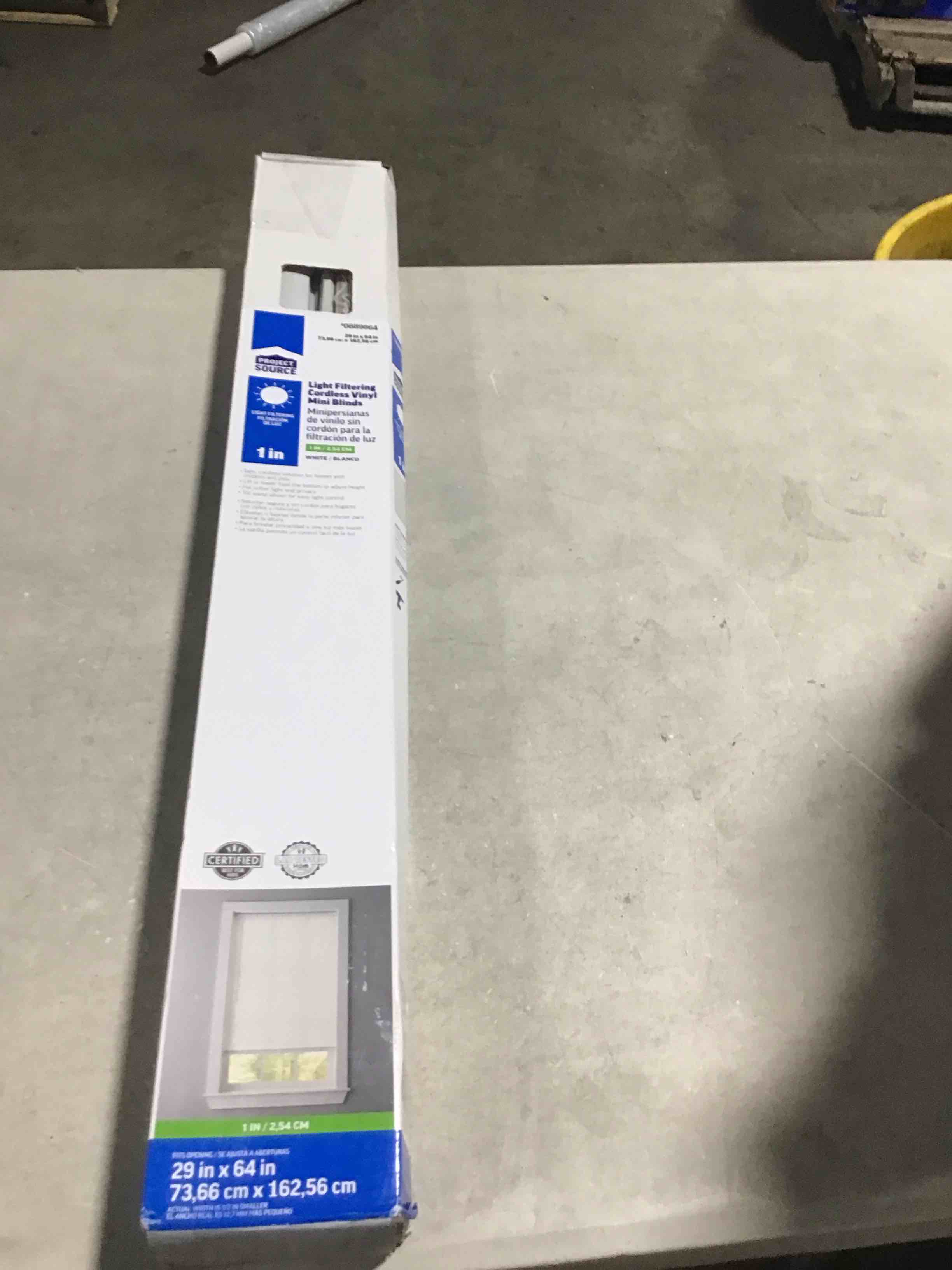 Project Source 1-in Slat Width 29-in x 64-in Cordless White Vinyl Light Filtering Mini-blinds