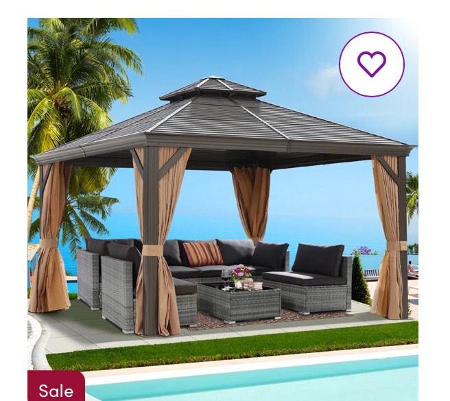 12 Ft. W x 12 Ft. D Aluminum Patio Gazebo ( incomplete box 3/3) 