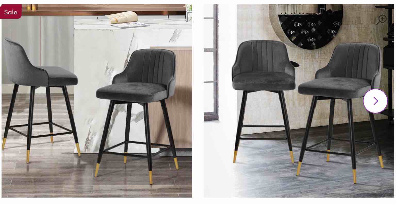 Swivel Velvet Upholstered Counter & Bar Stool (Set of 2)