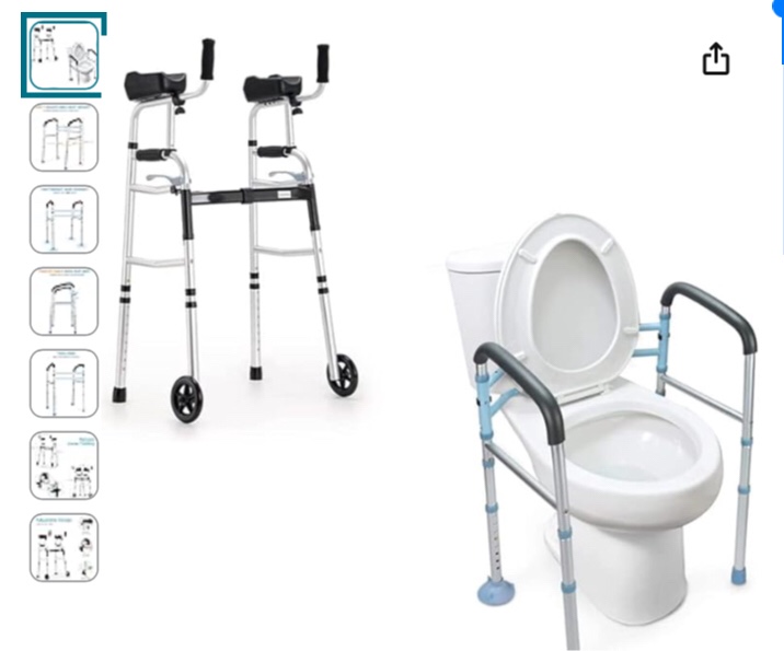 OasisSpace Heavy Duty Medical Toilet Safety Frame & Standard Walker with 5’’ Wheels Visit the OasisSpace Store