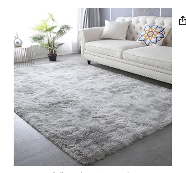 Grey Shag Area Rug 9x12 - Large Soft Fluffy Plush Grey Rugs for Bedroom Living Room - Non Slip Modern Shaggy Fuzzy Floor Carpet,Tie-Dyed Light Gray, Visit the CAIYUECS Store