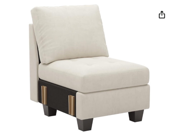 Belffin Single Seat Module for Modular Sectional Sofa Blue ( box D )