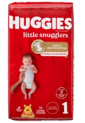 Huggies Little Snugglers Diapers, Size 1, Up to 14 lb, 32 count, 32 Each