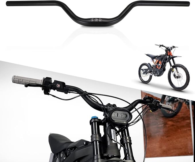 JFG RACING Electric Dirt Bike Handlebars 7/8'' 22MM Handle Bar for Sur Ron Surron Light Bee X LBX Talaria Sting R MX4 MX3 Talaria XXX X3 E-Ride Pro 79 Bike Rawrr Mantis Segway X260/160 Ebike Black