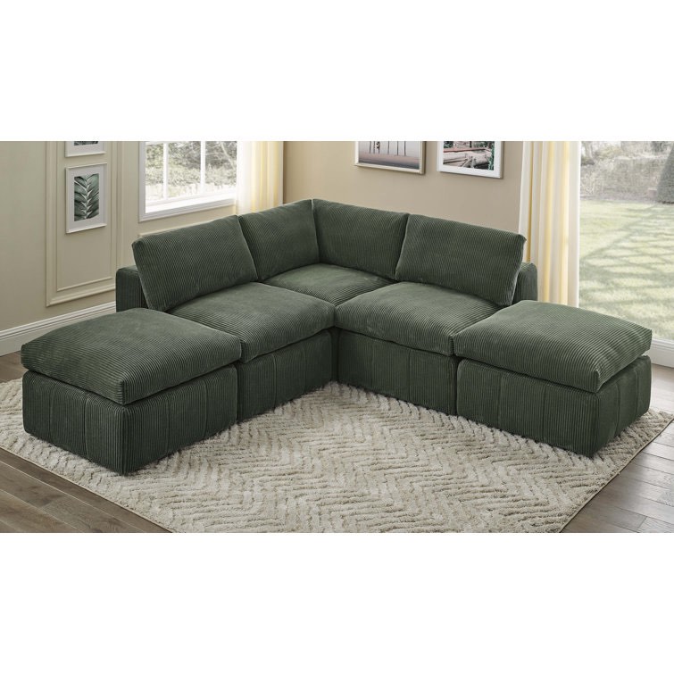 Antino 5 - Piece Corduroy Sectional (Incomplete Corner Chair Only)
