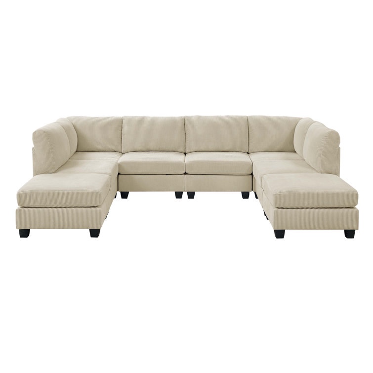 8 - Piece Corduroy Sectional (Corner Chair Only)