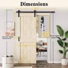 30 in. x 84 in. Paneled K Shape Solid Pine Unfished Wood Sliding Barn Door Slab with Installation Hardware Kit (Incomplete)