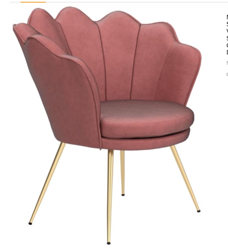 Modern Accent Velvet Chair ZCHXH0202-ORG (similar to stock photo)