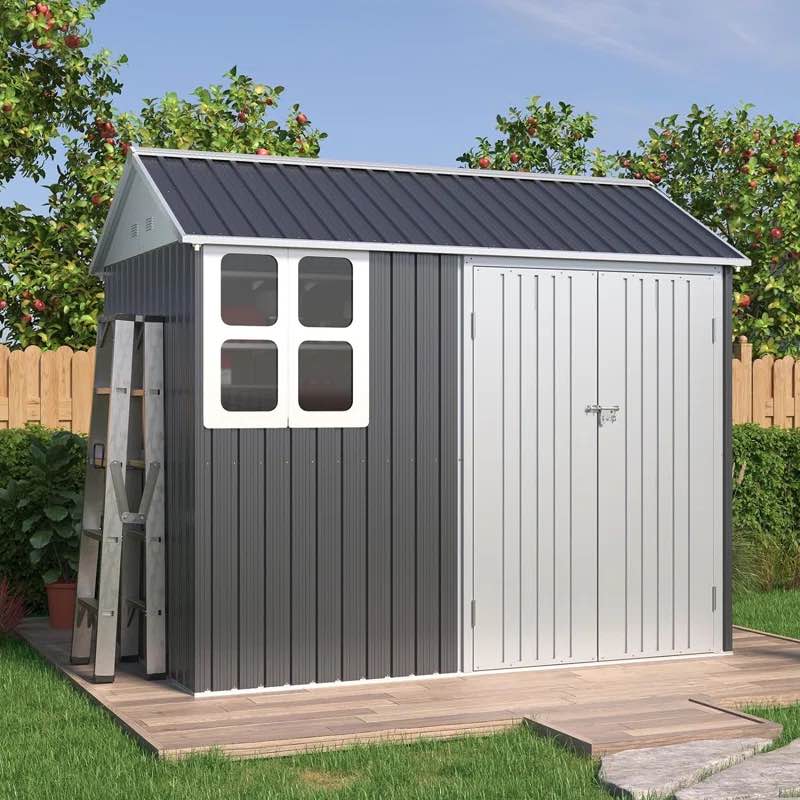 Nordic Cottage 8 ft. W x 6 ft. D Metal Storage Shed *incomplete* 
