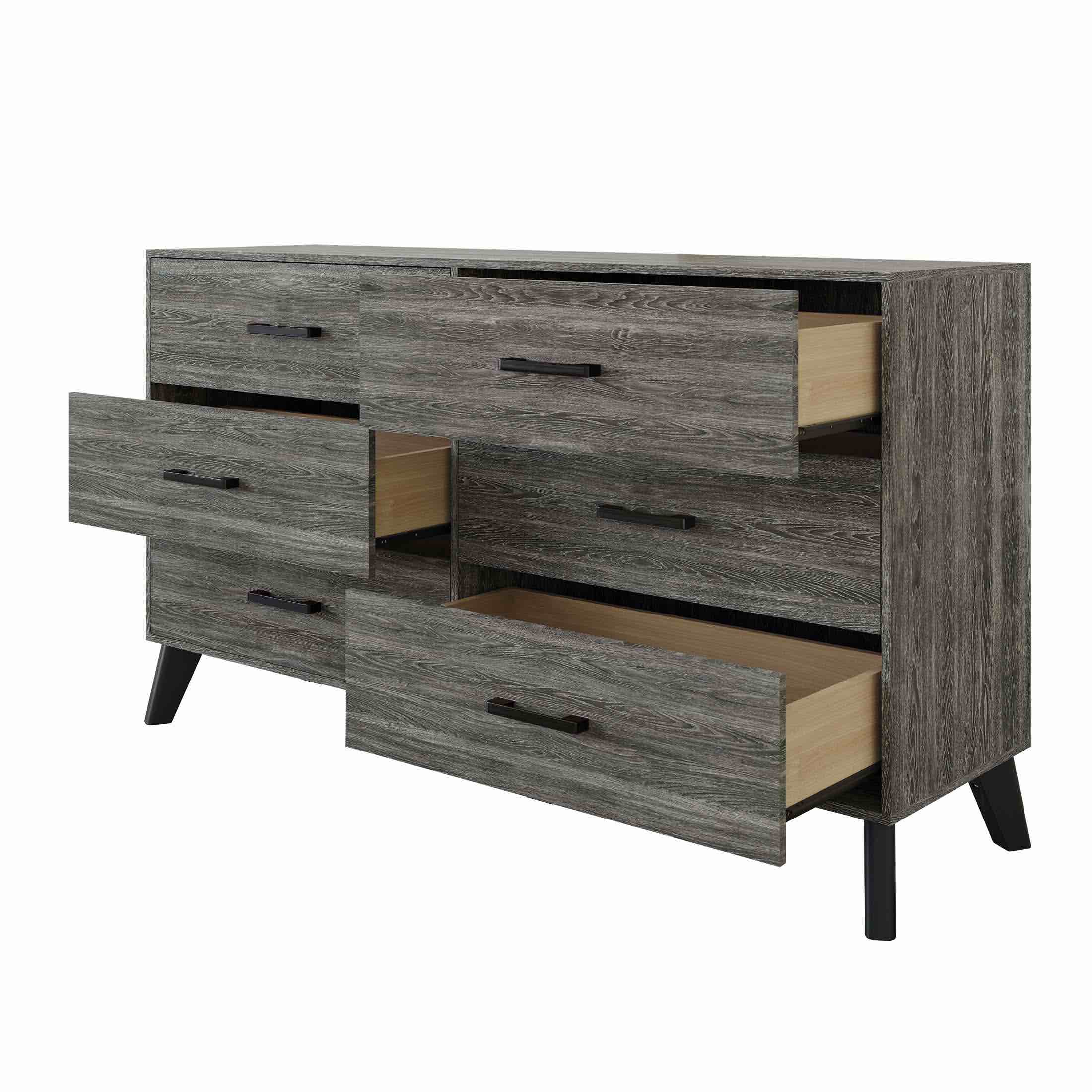 CasePiece Dark Grey 6-Drawer Standard Dresser C90135DR-DGY