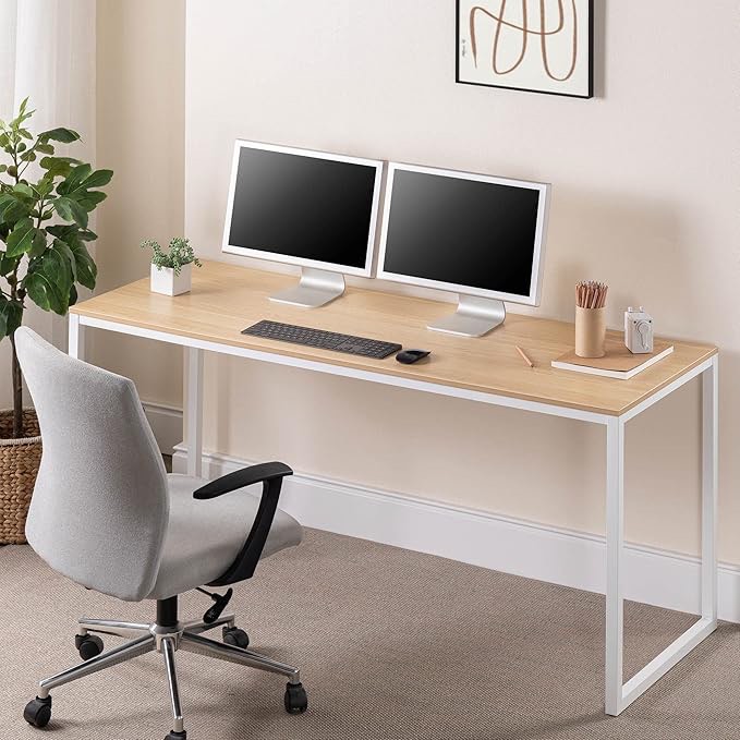 White Frame Desk, Computer Workstation *similar to stock photo* 