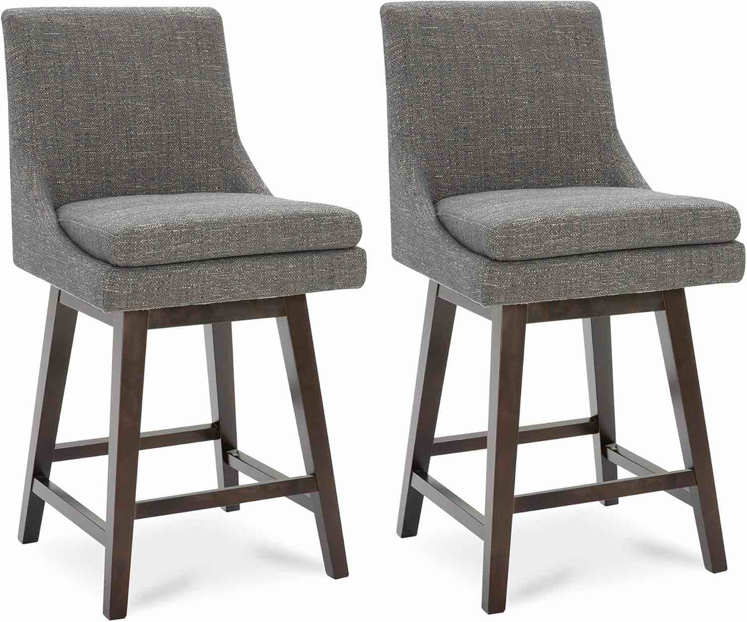 CHITA Counter Height Swivel Bar Stools with Back Set of 2 BS71027H-PU6016