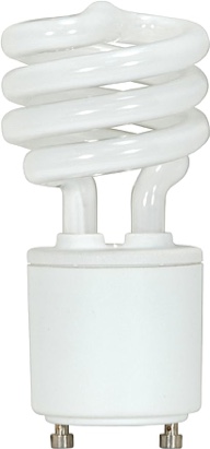 Satco S8202 11 Watt (40 Watt) 650 Lumens Mini Spiral CFL Soft White 2700K GU24 Base Light Bulb