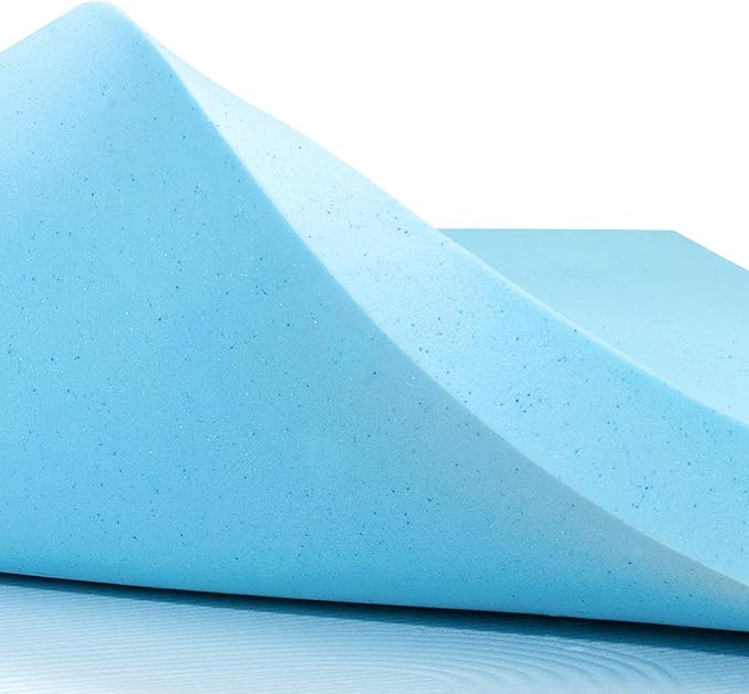 Subrtex 3 Inch Memory Foam Mattress Topper Mattress Pad Ventilated Gel Infused Bed Foam Topper, CertiPUR-US Certified, Full, Blue