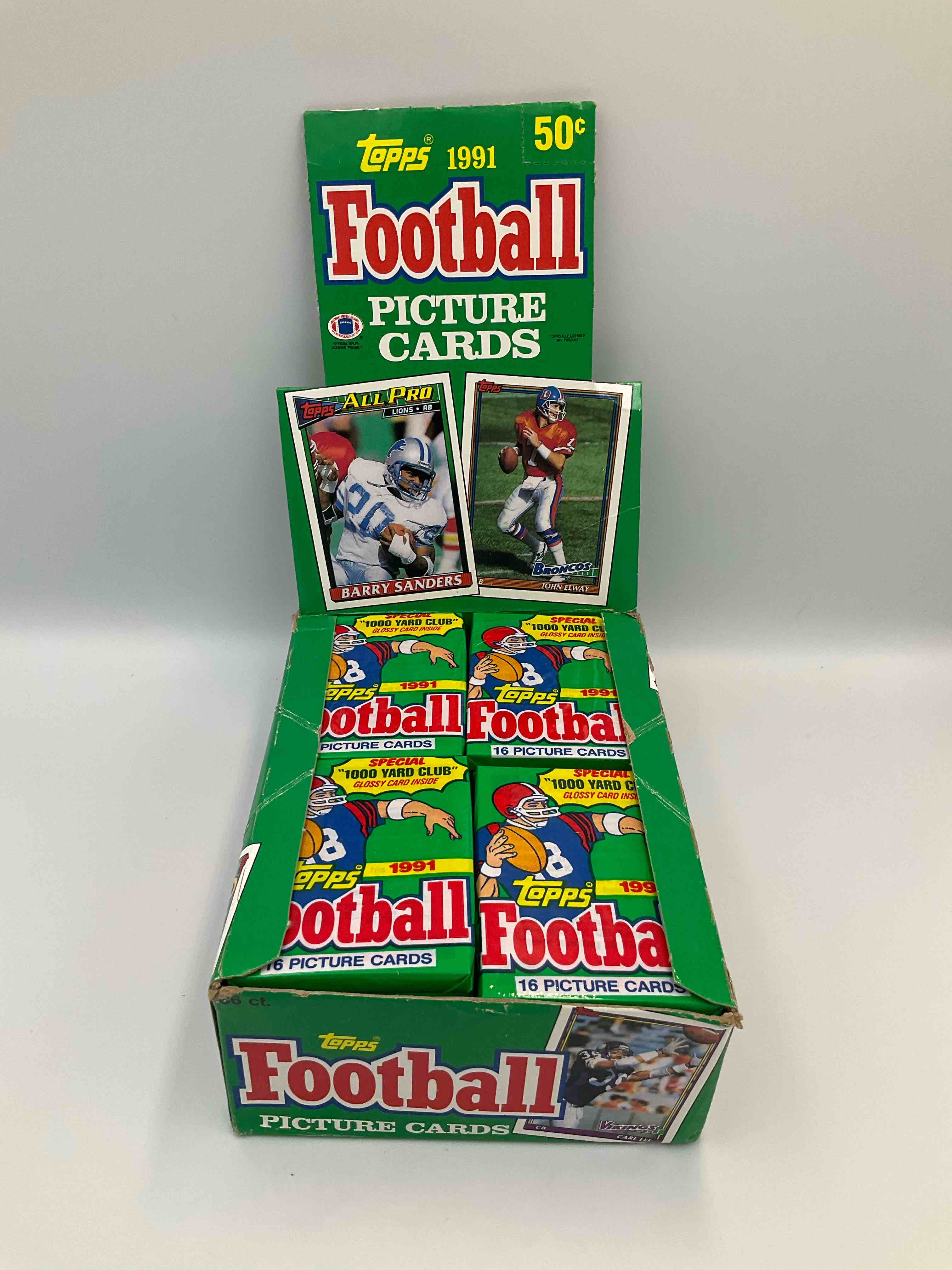 Wow! 1991 Topps Football Unopened Sports Card Wax Packs, Direct From Original Box! Look For Valuable Emmitt Smith, Joe Montana & Jerry Rice Cards!  