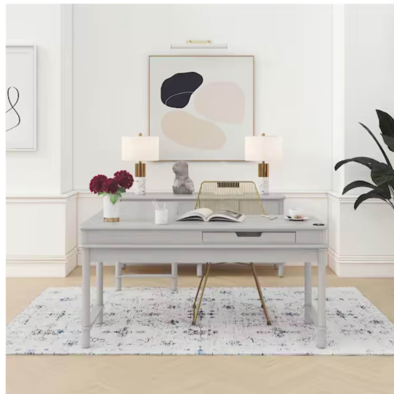 Selena Lift-Top L, Rustic White Desk ( incomplete box 2/2) 