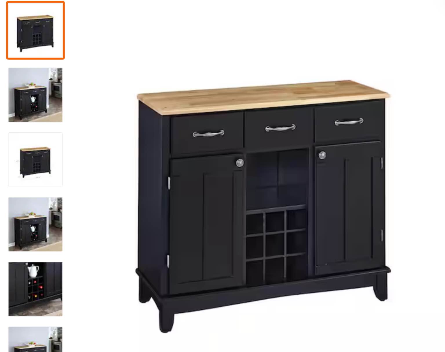 Black and Natural Buffet with Wine Storage