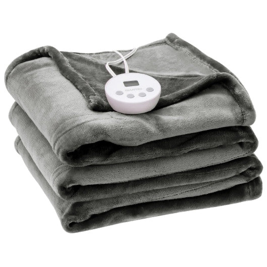 62? x 84? Twin Size Electric Heated Throw Blanket with Timer-Gray EP25421US