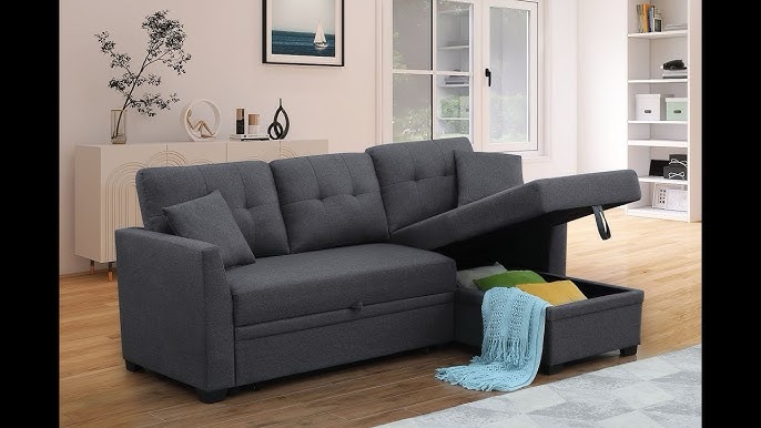 Official F4001 Assembly Video Fabric Sleeper Sectional Sofa ( incomplete box 1/3)