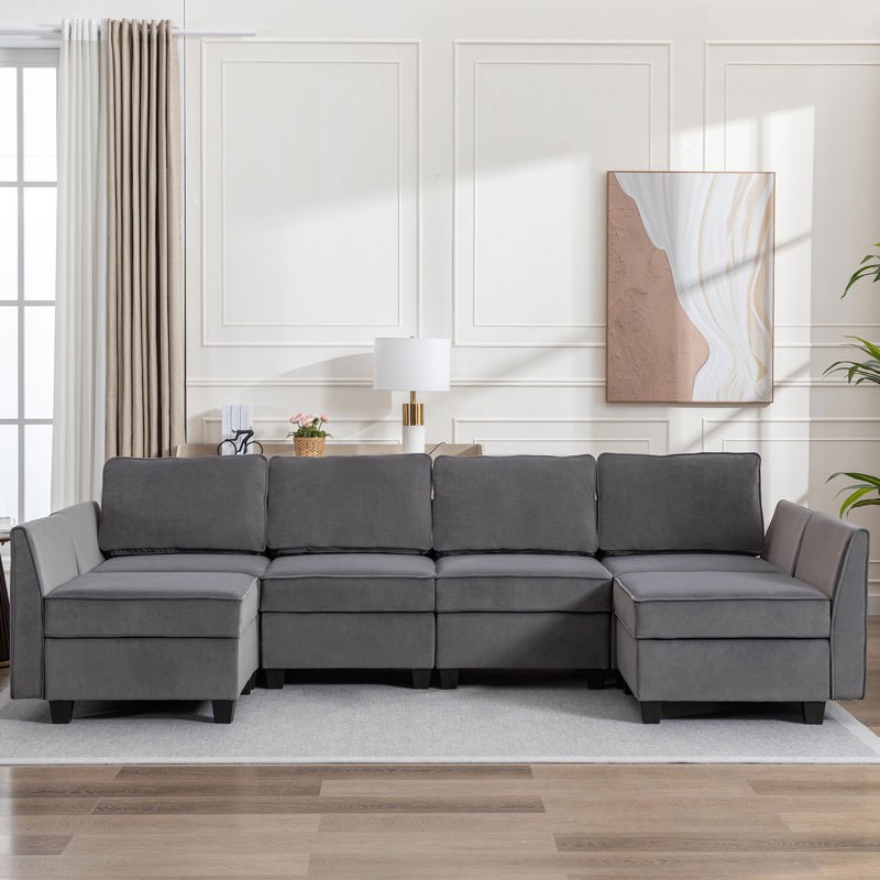 Maradiaga 6 - Piece Upholstered Reclining Sectional ( incomplete box C) 