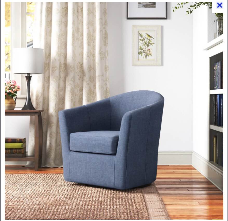 Andover MillsTM Hansell Upholstered Swivel Barrel Chair