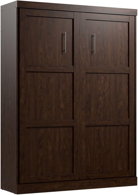 Bestar Pur Queen Murphy Bed, 65-inch Space-Saving Sleeping Arrangement for Guest Room or Home Office, Queen, Chocolate ( incomplete 1/4) 