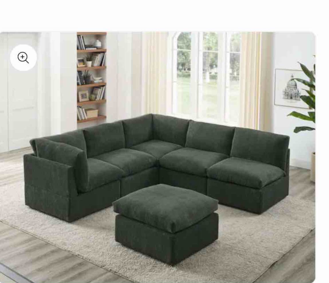 Metropolitan Comfort 6-Piece Sectional Corduroy Couch ( incomplete 1 piece only) 