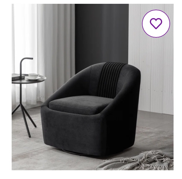 Arrun Velvet Swivel Barrel Chair