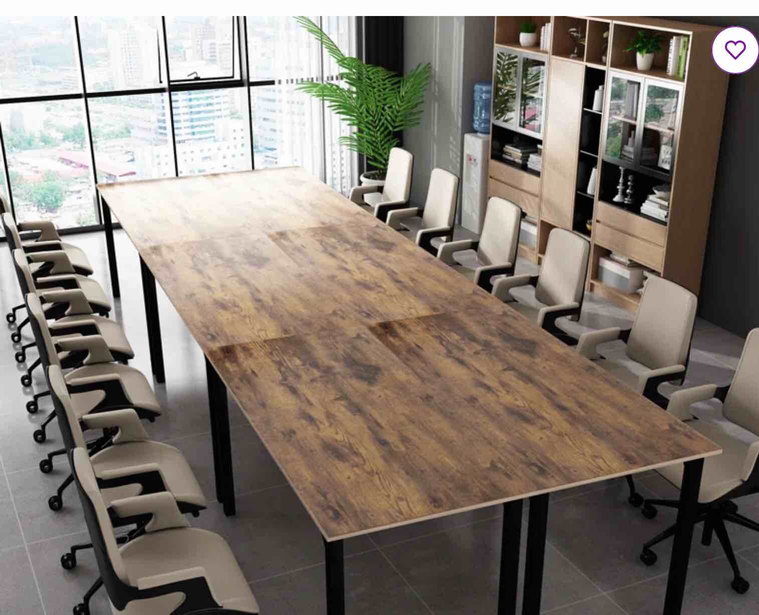 Sharlen 165.3''Wide 12FT Modular Rectangular Conference Table, Modern Seminar Table