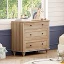 WAMPAT Baby Dresser for Bedroom with 3 Drawers, Oak Kids Dressers with Wide Chest of Drawers, Mid Century Modern Wooden Closet Storage Organizer, Small Dressers for Living Room, Nursery, Hallway